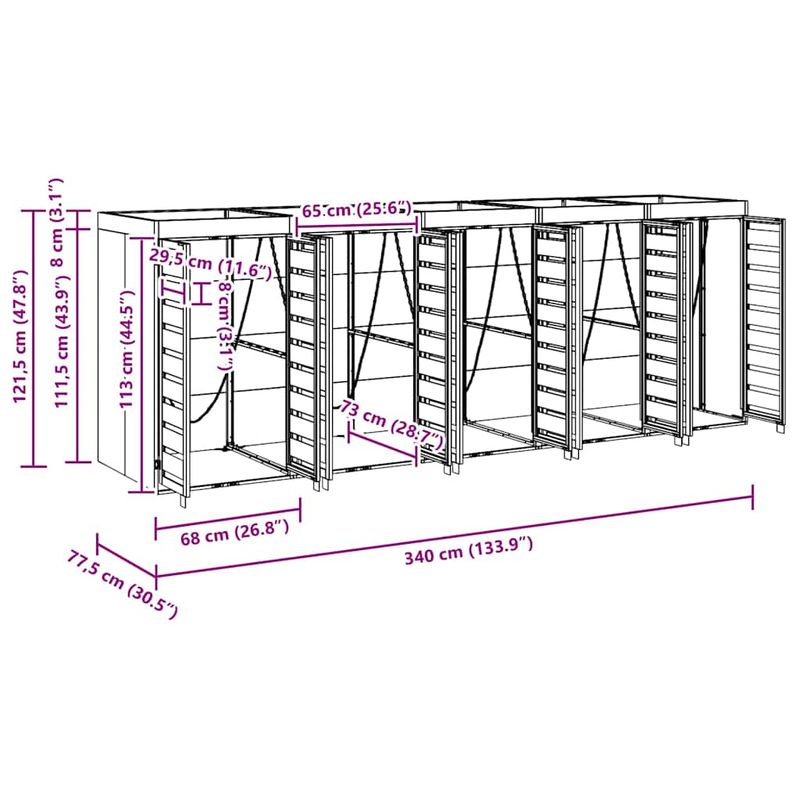 Casa si Gradina - Gradina si terasa - Mobilier exterior - Dulapuri si lazi depozitare exterior - Depozitare pentru 3 pubele Wheelie Antracit - Infinity.ro