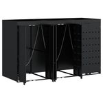 Casa si Gradina - Gradina si terasa - Mobilier exterior - Dulapuri si lazi depozitare exterior - Depozitare pentru 3 pubele Wheelie Negru 204 x 77,5 x 121,5 cm - Infinity.ro