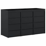 Casa si Gradina - Gradina si terasa - Mobilier exterior - Dulapuri si lazi depozitare exterior - Depozitare pentru 3 pubele Wheelie Negru 204 x 77,5 x 121,5 cm - Infinity.ro