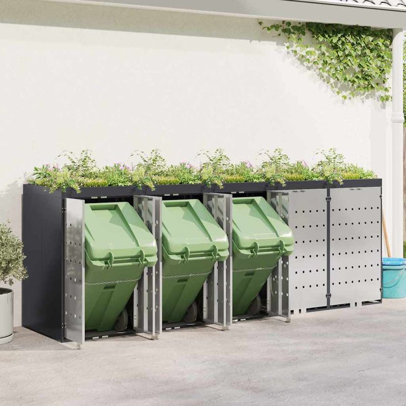 Casa si Gradina - Gradina si terasa - Mobilier exterior - Dulapuri si lazi depozitare exterior - Depozitare pentru 3 pubele Wheelie Antracit - Infinity.ro