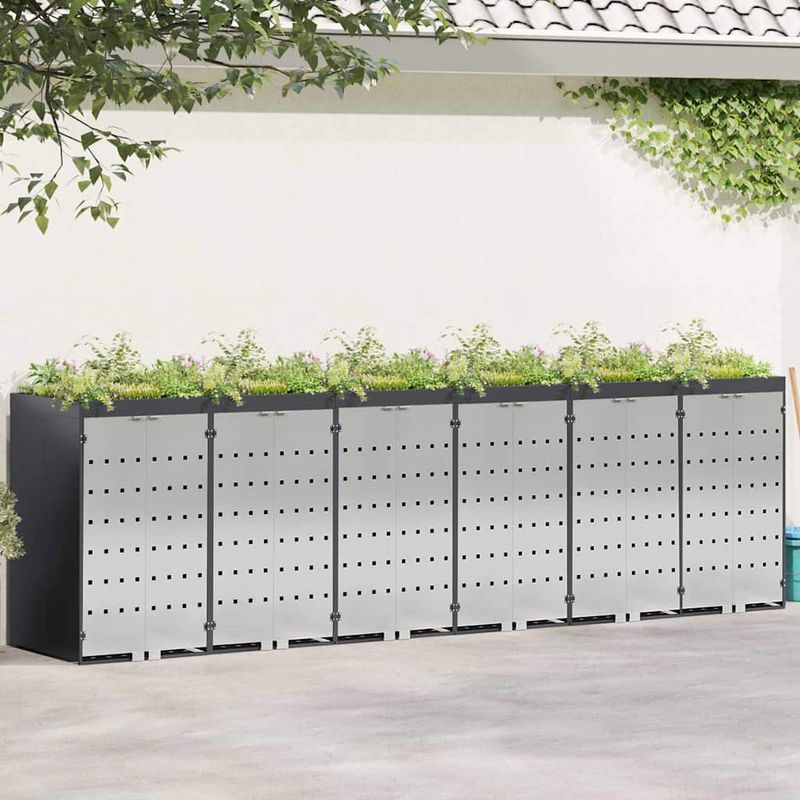 Casa si Gradina - Gradina si terasa - Mobilier exterior - Dulapuri si lazi depozitare exterior - Depozitare pentru 3 pubele Wheelie Antracit - Infinity.ro