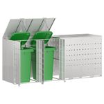 Casa si Gradina - Gradina si terasa - Mobilier exterior - Dulapuri si lazi depozitare exterior - Depozitare pentru 3 pubele Wheelie Argintiu - Infinity.ro