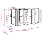 Casa si Gradina - Gradina si terasa - Mobilier exterior - Dulapuri si lazi depozitare exterior - Depozitare pentru 3 pubele Wheelie Argintiu - Infinity.ro