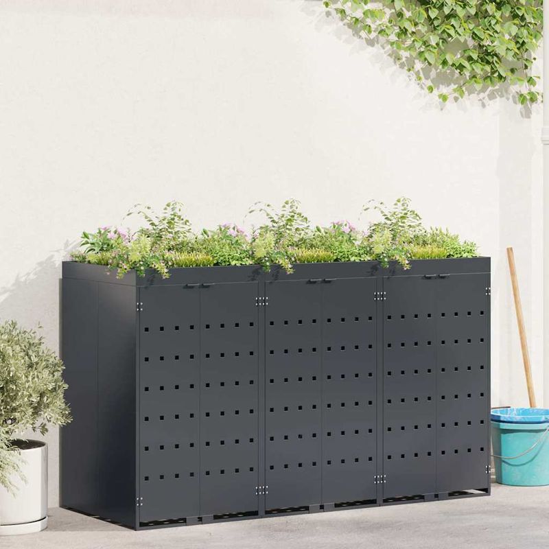 Casa si Gradina - Gradina si terasa - Mobilier exterior - Dulapuri si lazi depozitare exterior - Depozitare pentru 3 pubele Wheelie Antracit - Infinity.ro
