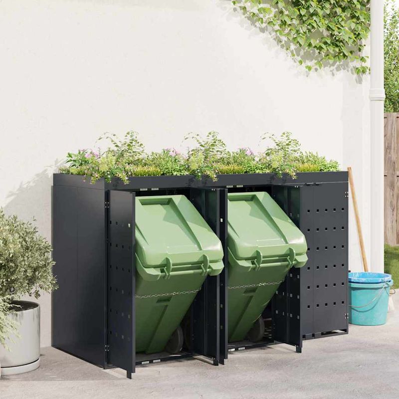 Casa si Gradina - Gradina si terasa - Mobilier exterior - Dulapuri si lazi depozitare exterior - Depozitare pentru 3 pubele Wheelie Antracit - Infinity.ro