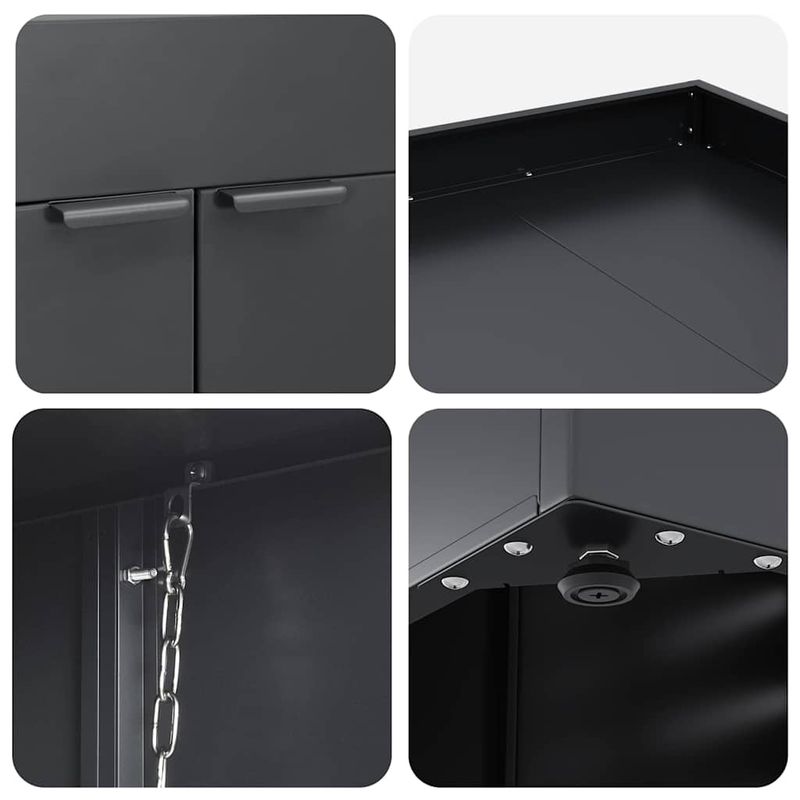 Casa si Gradina - Gradina si terasa - Mobilier exterior - Dulapuri si lazi depozitare exterior - Depozitare pentru 3 pubele Wheelie Antracit - Infinity.ro