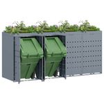 Casa si Gradina - Gradina si terasa - Mobilier exterior - Dulapuri si lazi depozitare exterior - Depozitare pentru 4 pubele Wheelie Gri deschis - Infinity.ro