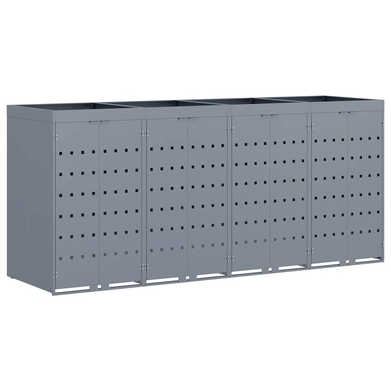 Casa si Gradina - Gradina si terasa - Mobilier exterior - Dulapuri si lazi depozitare exterior - Depozitare pentru 4 pubele Wheelie Gri deschis - Infinity.ro