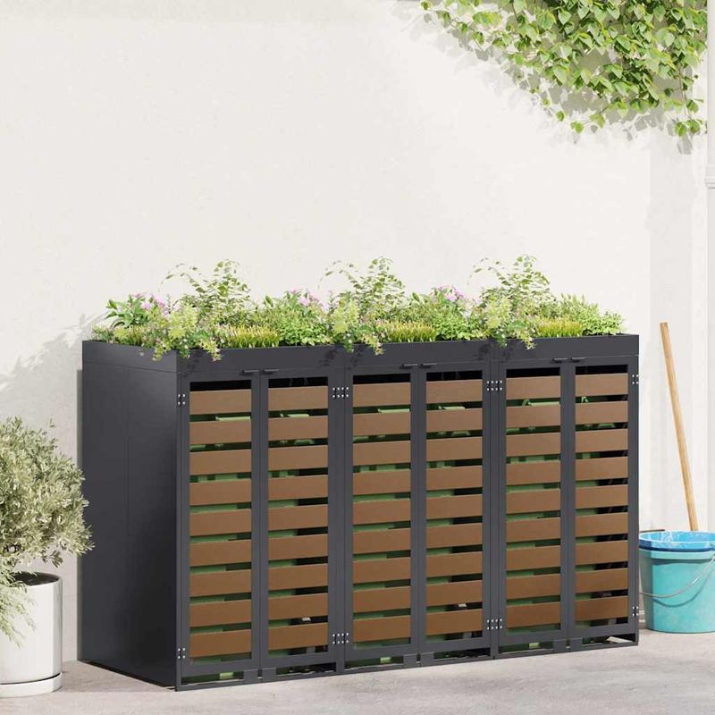 Casa si Gradina - Gradina si terasa - Mobilier exterior - Dulapuri si lazi depozitare exterior - Depozitare pentru 3 pubele Wheelie Antracit - Infinity.ro