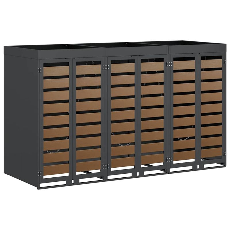 Casa si Gradina - Gradina si terasa - Mobilier exterior - Dulapuri si lazi depozitare exterior - Depozitare pentru 3 pubele Wheelie Antracit - Infinity.ro