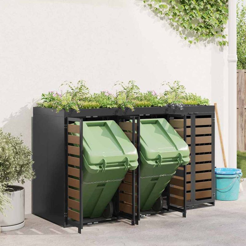 Casa si Gradina - Gradina si terasa - Mobilier exterior - Dulapuri si lazi depozitare exterior - Depozitare pentru 3 pubele Wheelie Antracit - Infinity.ro