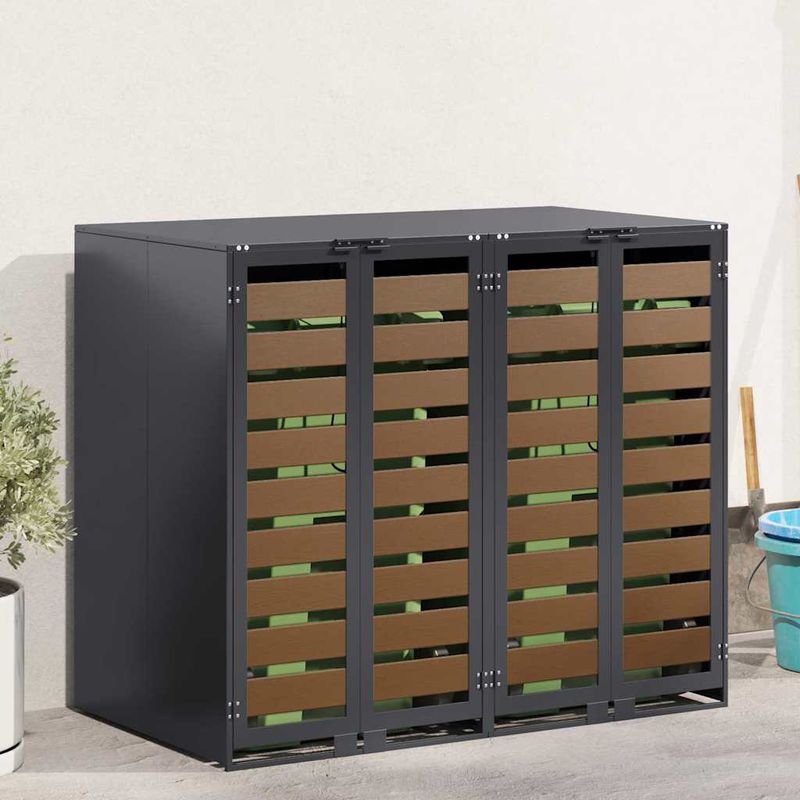 Casa si Gradina - Gradina si terasa - Mobilier exterior - Dulapuri si lazi depozitare exterior - Depozitare pentru 3 pubele Wheelie Antracit - Infinity.ro