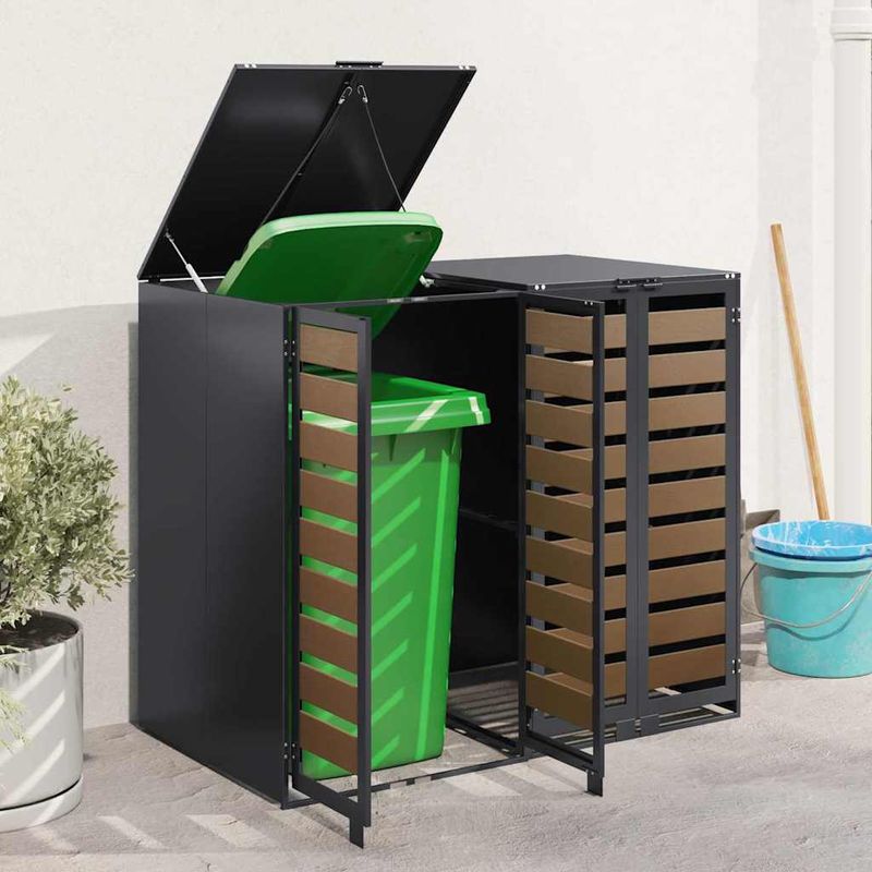 Casa si Gradina - Gradina si terasa - Mobilier exterior - Dulapuri si lazi depozitare exterior - Depozitare pentru 3 pubele Wheelie Antracit - Infinity.ro