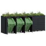 Casa si Gradina - Gradina si terasa - Mobilier exterior - Dulapuri si lazi depozitare exterior - Depozitare pentru 5 pubele Wheelie Negru 340 x 77,5 x 121,5 cm - Infinity.ro