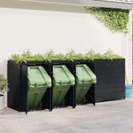 Casa si Gradina - Gradina si terasa - Mobilier exterior - Dulapuri si lazi depozitare exterior - Depozitare pentru 5 pubele Wheelie Negru 340 x 77,5 x 121,5 cm - Infinity.ro