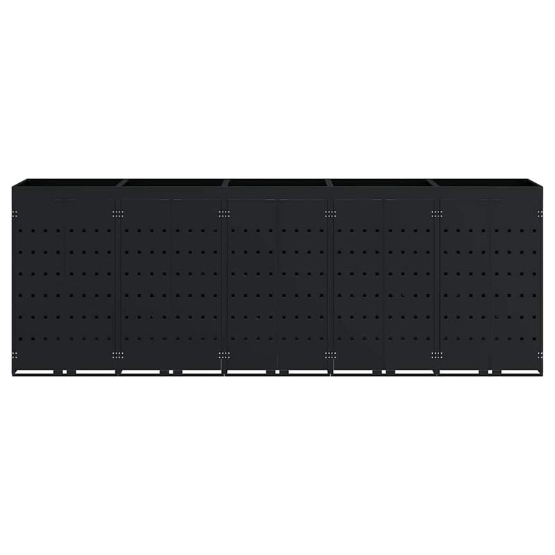 Casa si Gradina - Gradina si terasa - Mobilier exterior - Dulapuri si lazi depozitare exterior - Depozitare pentru 5 pubele Wheelie Negru 340 x 77,5 x 121,5 cm - Infinity.ro