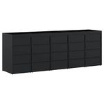 Casa si Gradina - Gradina si terasa - Mobilier exterior - Dulapuri si lazi depozitare exterior - Depozitare pentru 5 pubele Wheelie Negru 340 x 77,5 x 121,5 cm - Infinity.ro