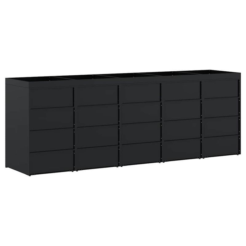 Casa si Gradina - Gradina si terasa - Mobilier exterior - Dulapuri si lazi depozitare exterior - Depozitare pentru 5 pubele Wheelie Negru 340 x 77,5 x 121,5 cm - Infinity.ro