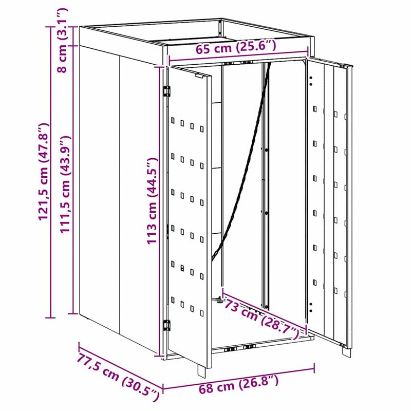 Casa si Gradina - Gradina si terasa - Mobilier exterior - Dulapuri si lazi depozitare exterior - Depozitare pentru pubela cu acoperis pentru ghiveci, pentru pubela unica de 240L - Infinity.ro