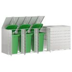 Casa si Gradina - Gradina si terasa - Mobilier exterior - Dulapuri si lazi depozitare exterior - Depozitare pentru 3 pubele Wheelie Argintiu - Infinity.ro