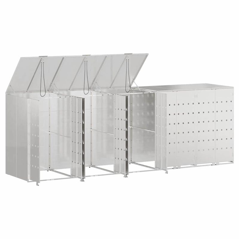 Casa si Gradina - Gradina si terasa - Mobilier exterior - Dulapuri si lazi depozitare exterior - Depozitare pentru 3 pubele Wheelie Argintiu - Infinity.ro