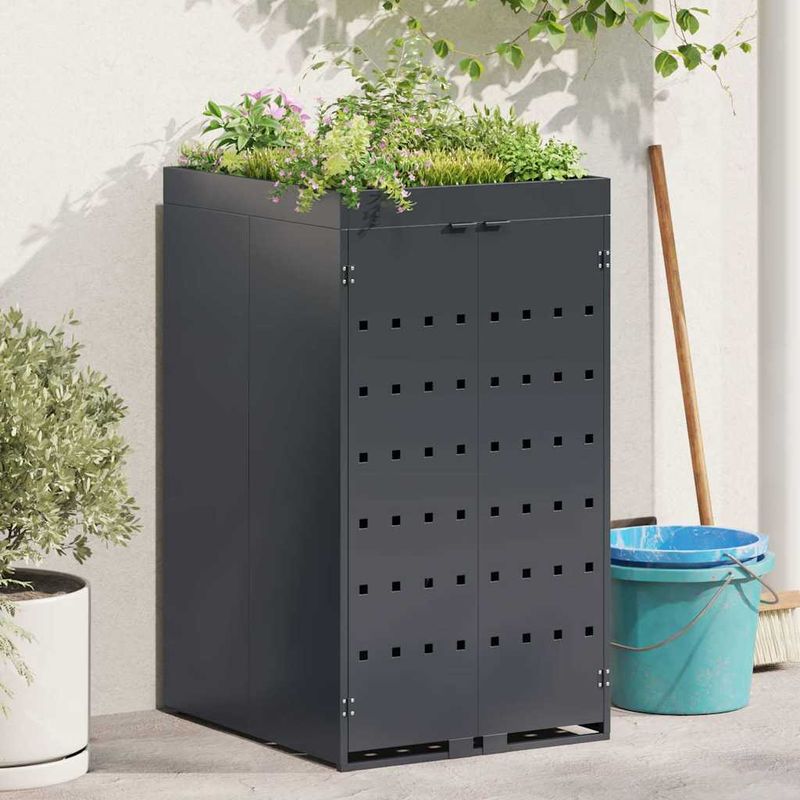 Casa si Gradina - Gradina si terasa - Mobilier exterior - Dulapuri si lazi depozitare exterior - Depozitare pentru pubela cu acoperis pentru ghiveci, pentru pubela unica de 240L - Infinity.ro