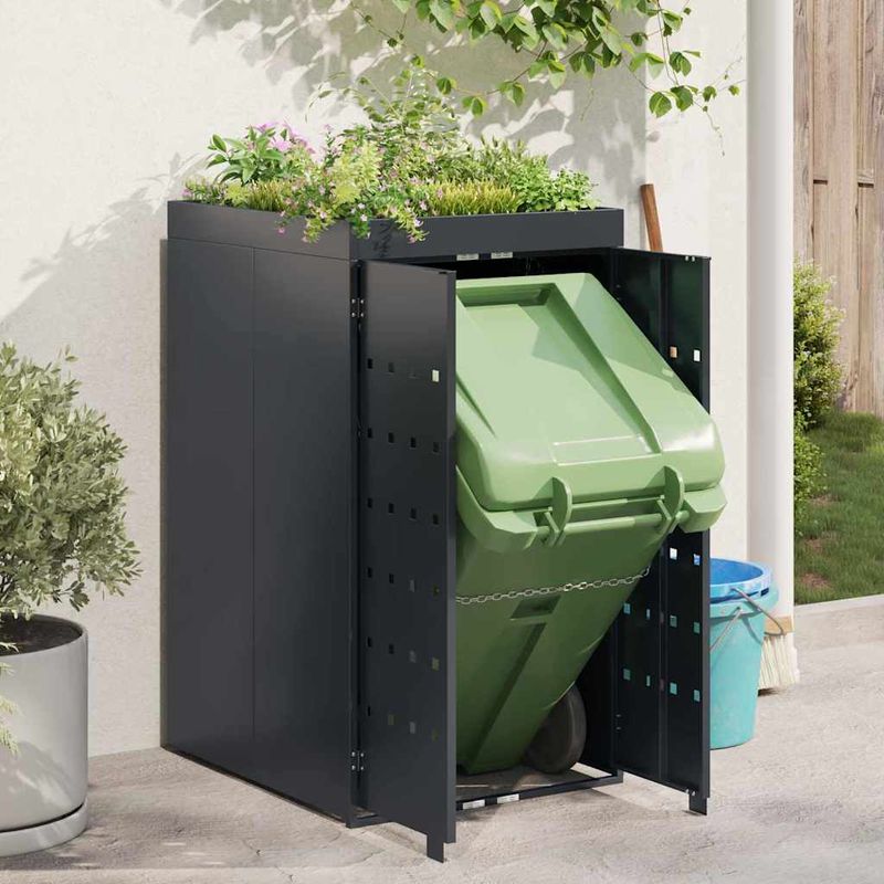 Casa si Gradina - Gradina si terasa - Mobilier exterior - Dulapuri si lazi depozitare exterior - Depozitare pentru pubela cu acoperis pentru ghiveci, pentru pubela unica de 240L - Infinity.ro