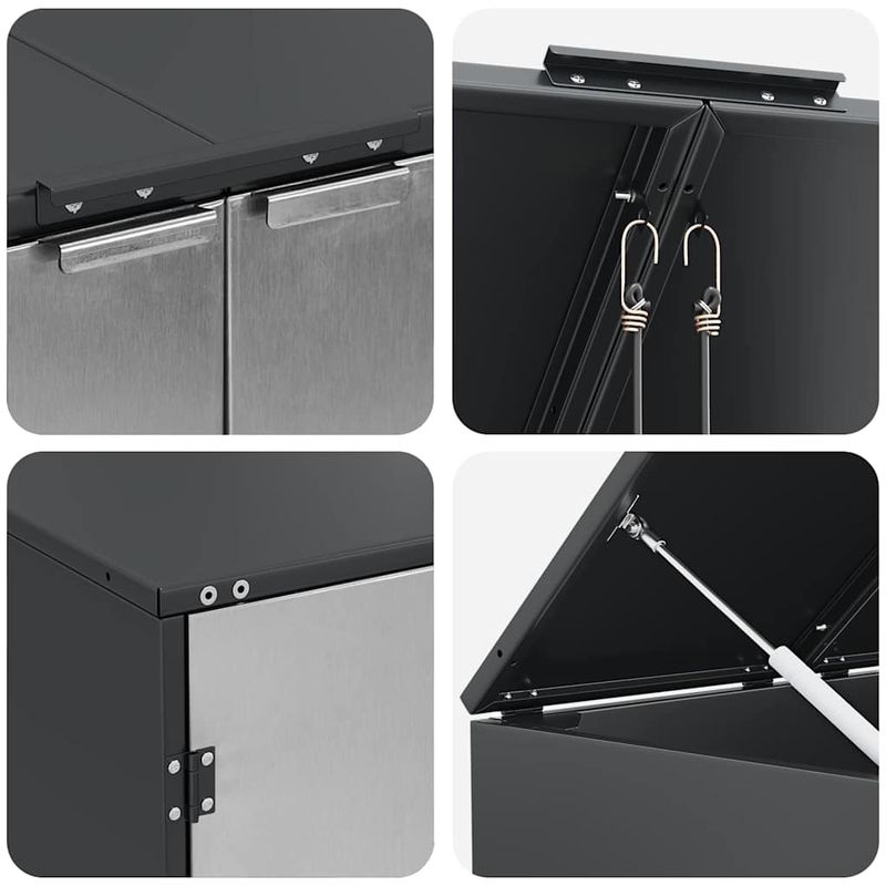 Casa si Gradina - Gradina si terasa - Mobilier exterior - Dulapuri si lazi depozitare exterior - Depozit pentru cosuri cu capac cu mecanism pe gaz pentru cos de 240L - Infinity.ro