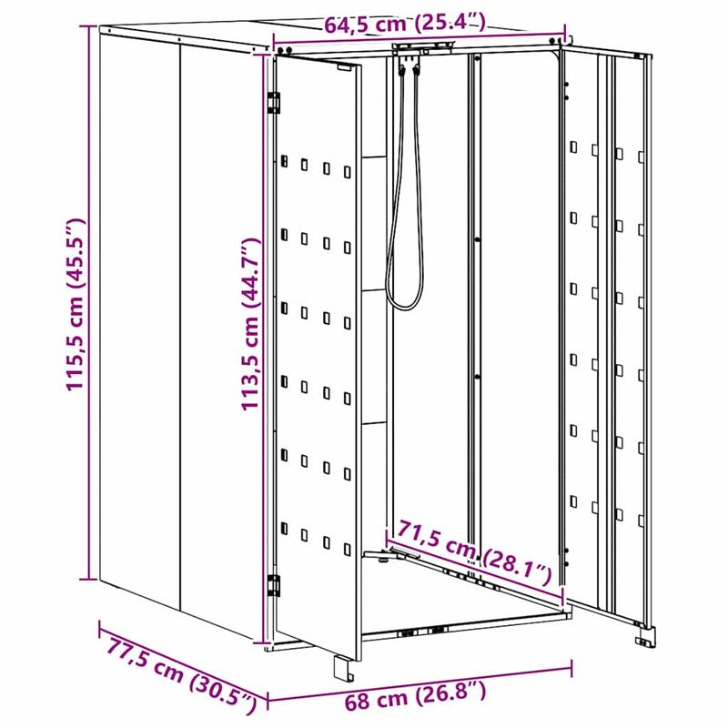 Casa si Gradina - Gradina si terasa - Mobilier exterior - Dulapuri si lazi depozitare exterior - Depozit pentru cosuri cu capac cu mecanism pe gaz pentru cos de 240L - Infinity.ro