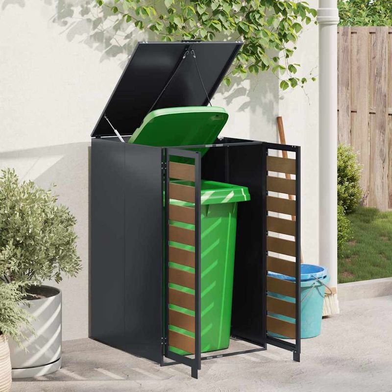 Casa si Gradina - Gradina si terasa - Mobilier exterior - Dulapuri si lazi depozitare exterior - Depozit pentru cosuri cu capac cu mecanism pe gaz pentru cos de 240L - Infinity.ro