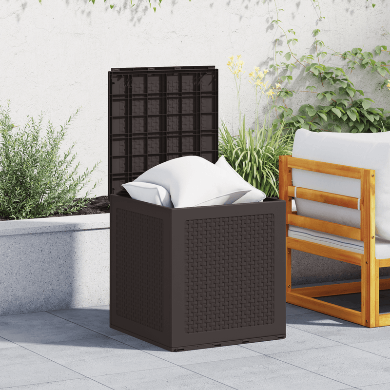 Casa si Gradina - Gradina si terasa - Mobilier exterior - Dulapuri si lazi depozitare exterior - Cutie de depozitare pentru gradina Marron 55x53x57 cm PP - Infinity.ro