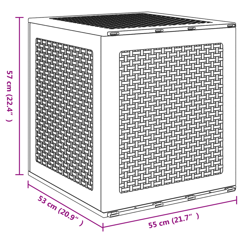 Casa si Gradina - Gradina si terasa - Mobilier exterior - Dulapuri si lazi depozitare exterior - Cutie de depozitare pentru gradina Marron 55x53x57 cm PP - Infinity.ro