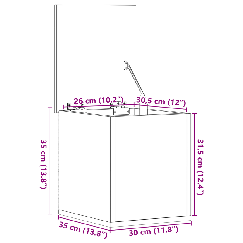Casa si Gradina - Mobilier - Organizare si depozitare - Cufere si lazi - Lada depozitare cu capac, lemn vechi 30x35x35 cm lemn prelucrat - Infinity.ro