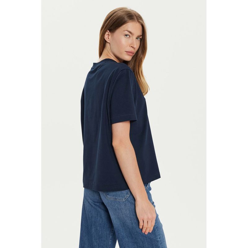 Fashion, accesorii si bijuterii - Femei - Imbracaminte femei - Tricouri si topuri femei - Tricou dama Tommy Hilfiger WW0WW43597 XS INTL Bleumarin - Infinity.ro