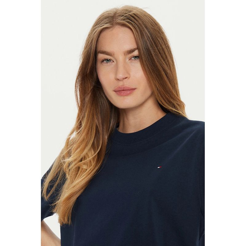 Fashion, accesorii si bijuterii - Femei - Imbracaminte femei - Tricouri si topuri femei - Tricou dama Tommy Hilfiger WW0WW43597 XS INTL Bleumarin - Infinity.ro