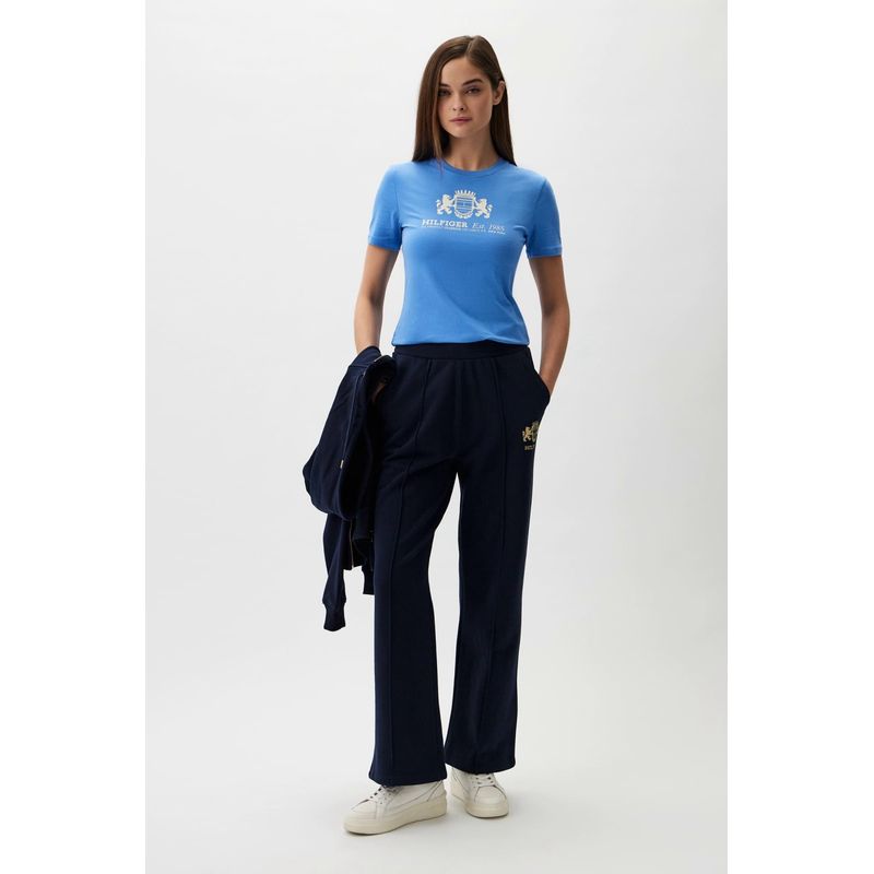 Fashion, accesorii si bijuterii - Femei - Imbracaminte femei - Tricouri si topuri femei - Tricou dama Tommy Hilfiger WW0WW43892 L INTL Albastru - Infinity.ro