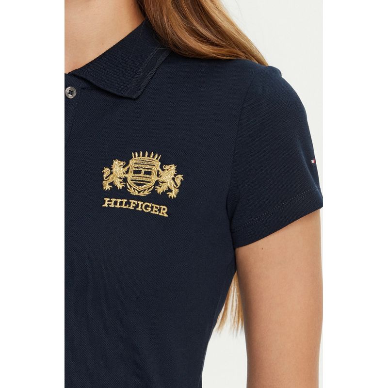 Fashion, accesorii si bijuterii - Femei - Imbracaminte femei - Tricouri si topuri femei - Tricou dama polo Tommy Hilfiger WW0WW43931 XS INTL Bleumarin - Infinity.ro