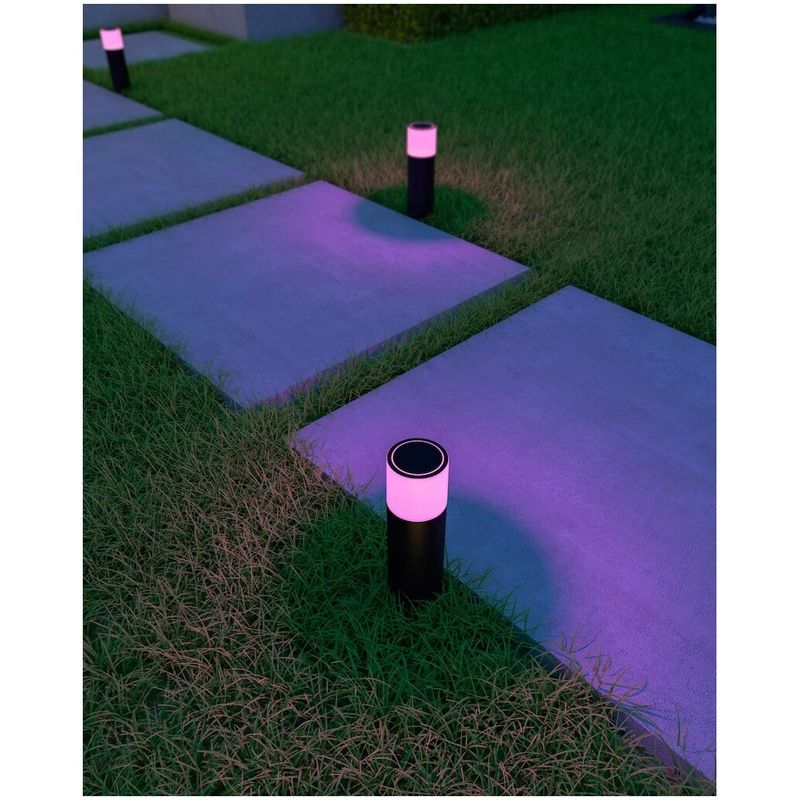 Casa si Gradina - Corpuri si surse de iluminat - Plafoniere, aplice si spoturi - Stalp gradina inteligent Calex Smart Pedestal, RGB, 4W, IP44, Negru - Infinity.ro