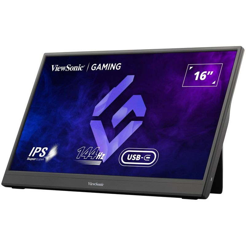 PC, gaming si accesorii - Desktop PC & monitoare - Monitoare - Monitor Gaming Portabil ViewSonic VX1654, 16", Full HD, 144Hz, USB Type-C, Negru - Infinity.ro