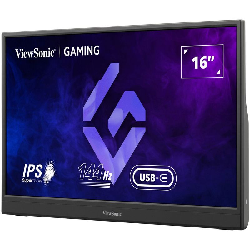 PC, gaming si accesorii - Desktop PC & monitoare - Monitoare - Monitor Gaming Portabil ViewSonic VX1654, 16", Full HD, 144Hz, USB Type-C, Negru - Infinity.ro