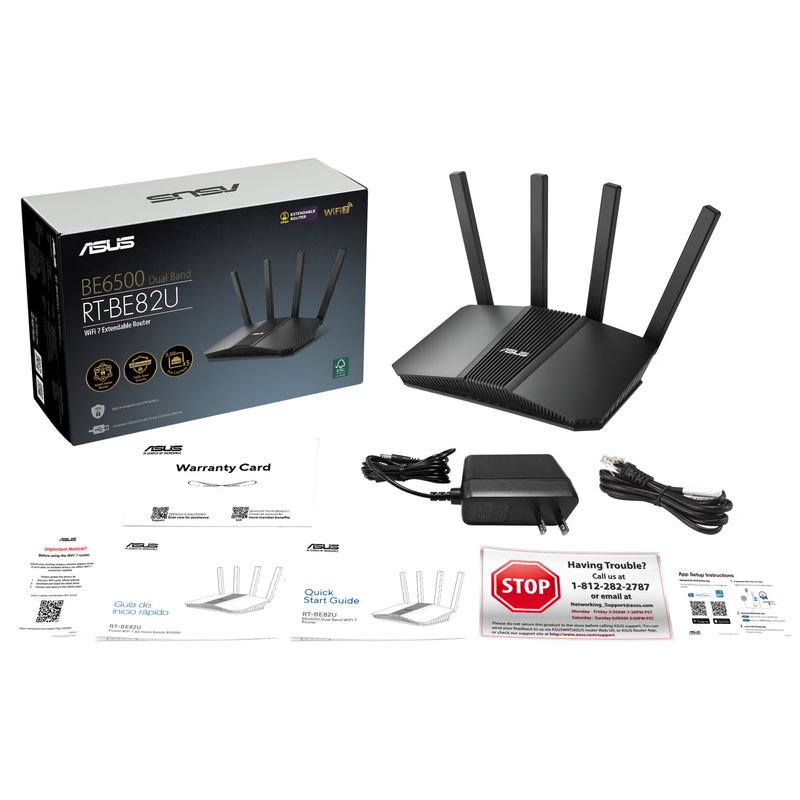 PC, gaming si accesorii - Retelistica - Wireless - Routere Wireless - Router Gaming Wireless ASUS RT-BE82U, BE6500, Dual-Band, CPU Quad-Core 2.0GHz, MLO, Port 2.5G, AiMesh - Infinity.ro