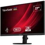 PC, gaming si accesorii - Desktop PC & monitoare - Monitoare - Monitor LED IPS ViewSonic VG2709-2K-MHDU-2, 27", QHD, 100Hz, USB Type-C, Pivot, Negru - Infinity.ro