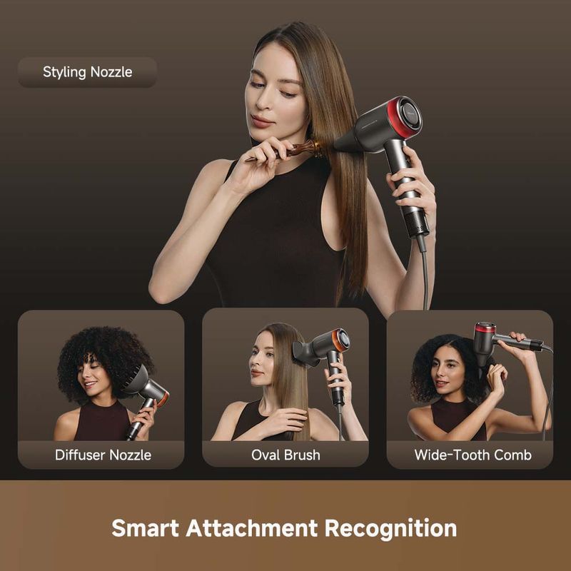 Ingrijire personala si Cosmetice - Aparate & accesorii ingrijire personala - Hair styling - Uscatoare de par - Uscator de par Dreame Gusto, 2000W, senzor AI, 3 viteze, 4 setari temperatura, Gri - Infinity.ro