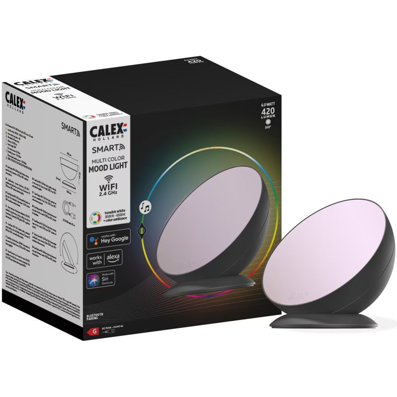 Casa si Gradina - Corpuri si surse de iluminat - Veioze si lampi - Veioze - Lampa LED inteligenta Calex Moodlight, RGB CCT, Wi-Fi, Bluetooth, 6W, 420 lm - Infinity.ro