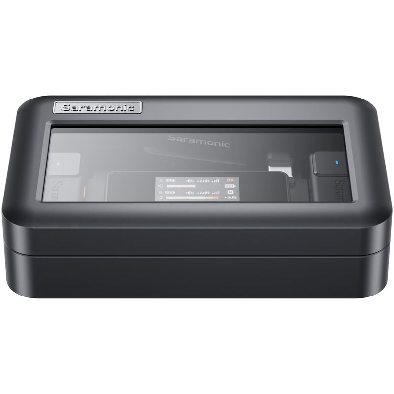 TV, Audio-Video si Foto - Accesorii TV si audio - Microfoane - Kit Microfon wireless Saramonic Air, 2x microfon, receptor, Type-C, 3.5mm TRS, Carcasa incarcare - Infinity.ro