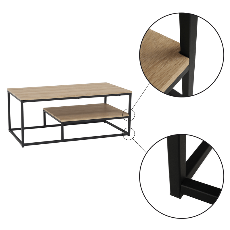 Casa si Gradina - Mobilier - Mese si birouri - Masute de cafea - Masuta de cafea, stejar deschis / negru, LARON - Infinity.ro