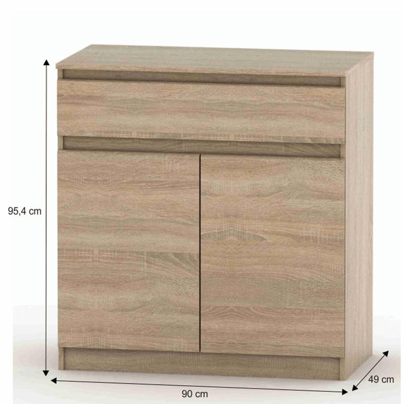 Casa si Gradina - Mobilier - Comode si corpuri - Comode - Comoda cu 2 usi si un sertar, stejar sonoma, HANY NEW 007 - Infinity.ro