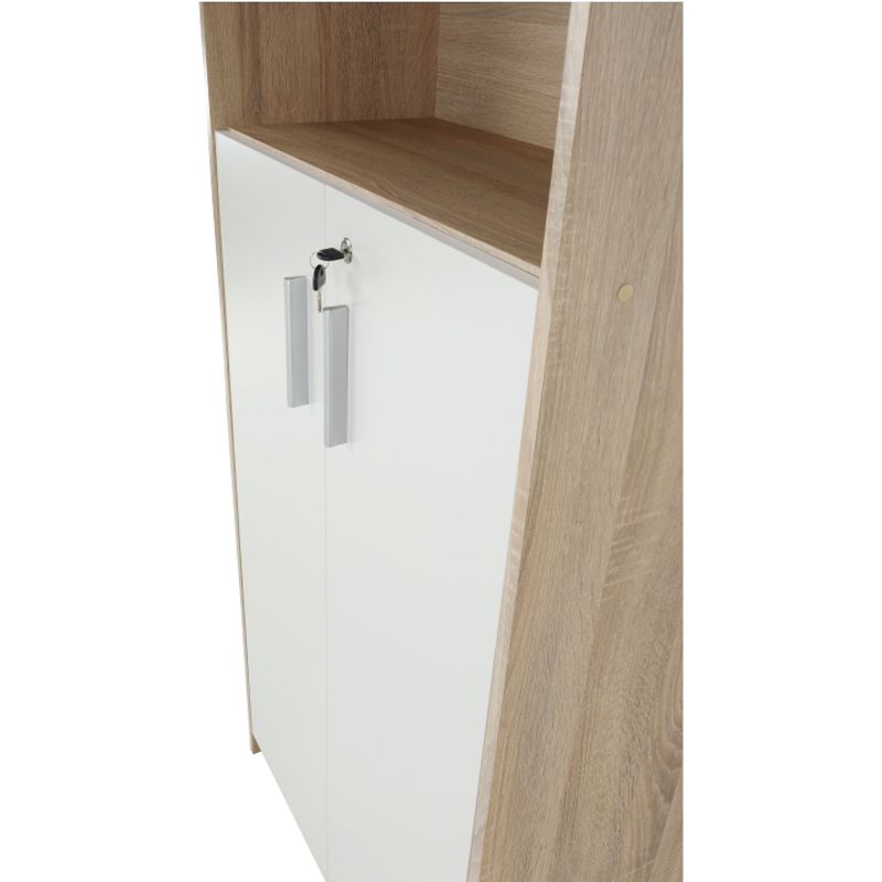 Casa si Gradina - Mobilier - Biblioteci si rafturi - Etajere - Etajera cu polite, stejar sonoma/alb, JOHAN 2 NEW 10 - Infinity.ro