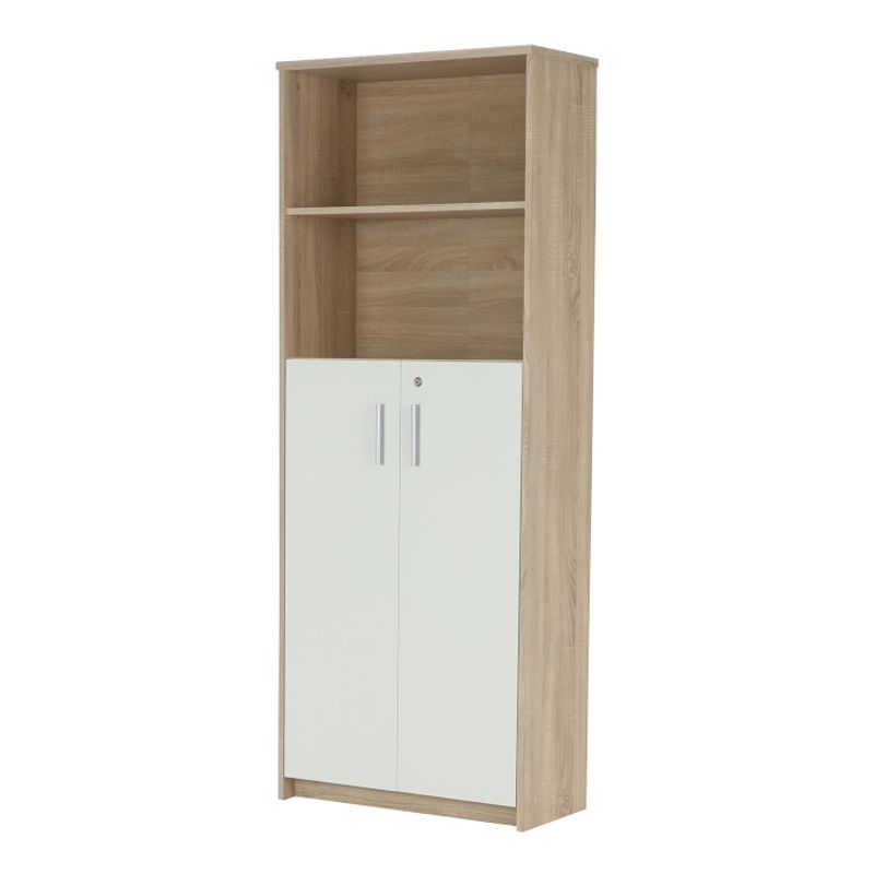 Casa si Gradina - Mobilier - Biblioteci si rafturi - Etajere - Etajera cu polite, stejar sonoma/alb, JOHAN 2 NEW 10 - Infinity.ro