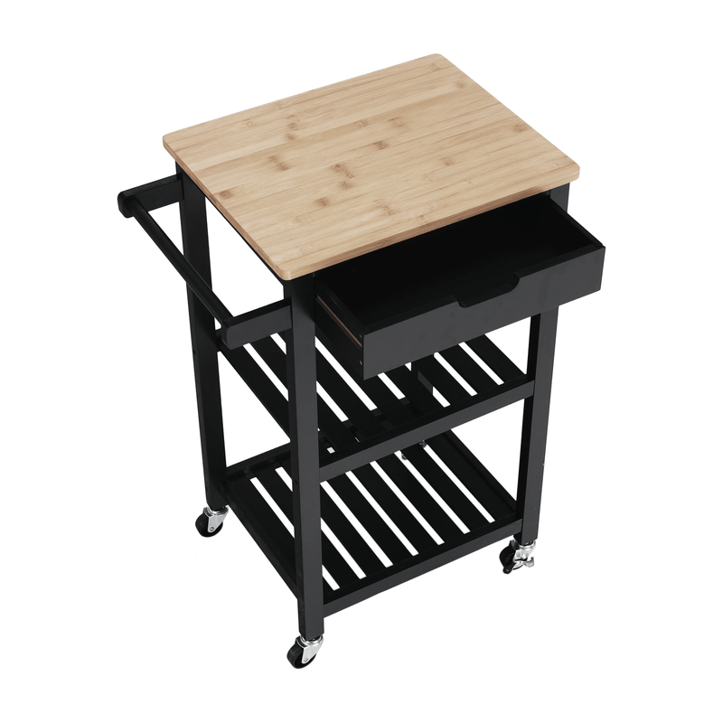 Casa si Gradina - Bucatarie si vesela - Ustensile bucatarie - Cosuri servire - Carucior de servire, natural/negru, ARETE - Infinity.ro